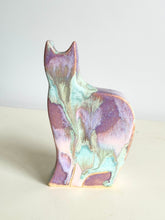 Load image into Gallery viewer, cat vase (purple and mint)
