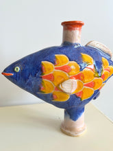 Load image into Gallery viewer, Large Fish Vase (Blue)
