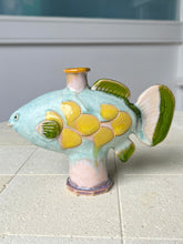 Load image into Gallery viewer, small Fish vase (mint yellow)
