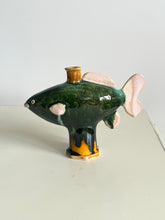 Load image into Gallery viewer, small Fish vase (bottle green)
