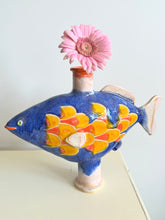 Load image into Gallery viewer, Large Fish Vase (Blue)
