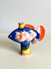 Load image into Gallery viewer, small Fish vase (blue)
