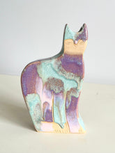 Load image into Gallery viewer, cat vase (purple and mint)
