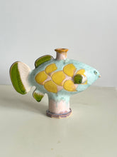 Load image into Gallery viewer, small Fish vase (mint yellow)
