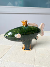 Load image into Gallery viewer, Fish vase (bottle green)
