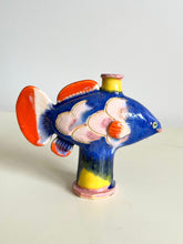Load image into Gallery viewer, small Fish vase (blue)
