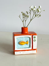 Load image into Gallery viewer, small TV vase (orange fish)
